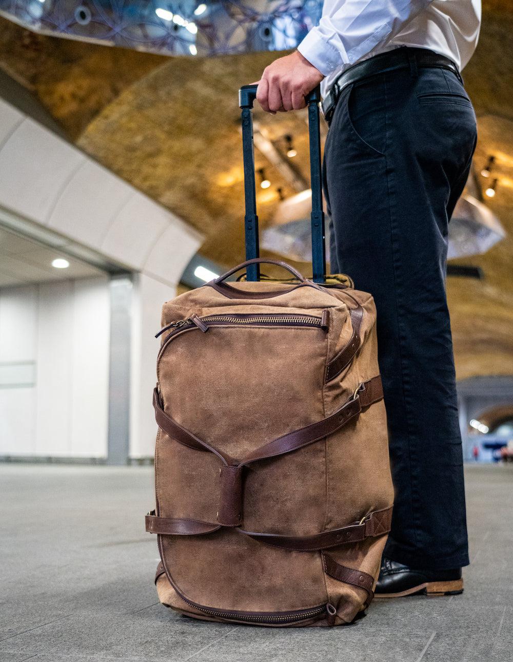 Leather rolling clearance duffle